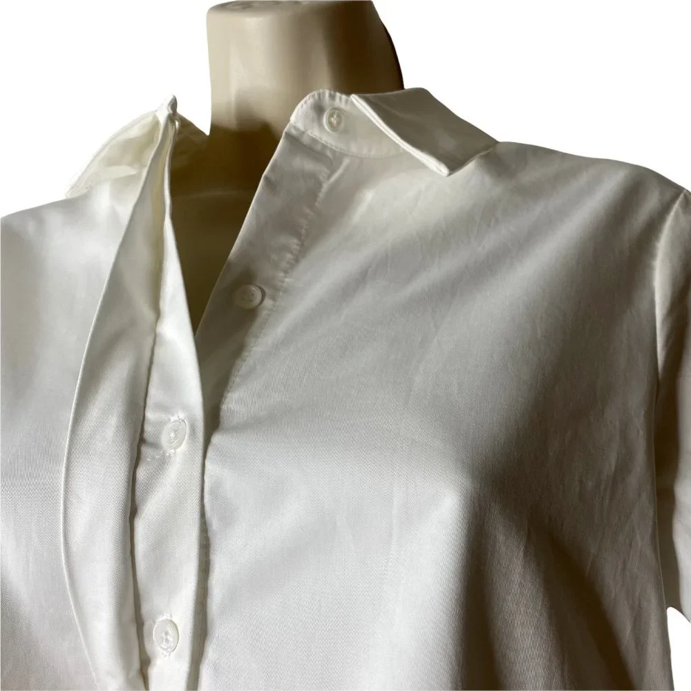 Pomander Place White Ella Classic Everyday Collared Shirt Dress Size XL - Picture 6 of 12